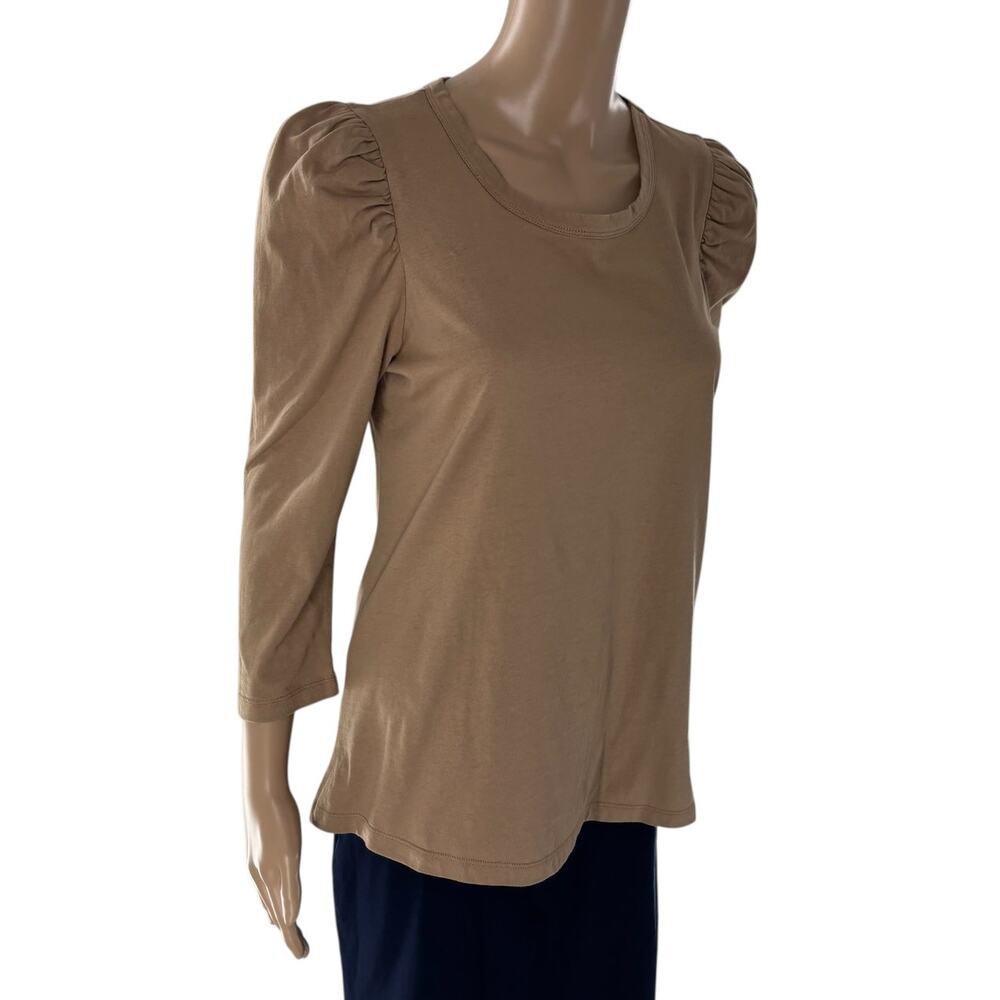Tuckernuck Pomander Place Tan Vesty Puff Sleeve Cotton Top - Picture 7 of 12